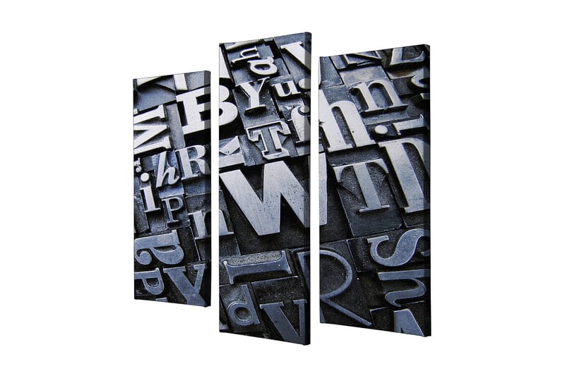 Dekorativ Canvasbillede 3-Dele 45x20 cm - Flerfarvet - Boligtilbehør - Billeder & kunst - Billeder på lærred