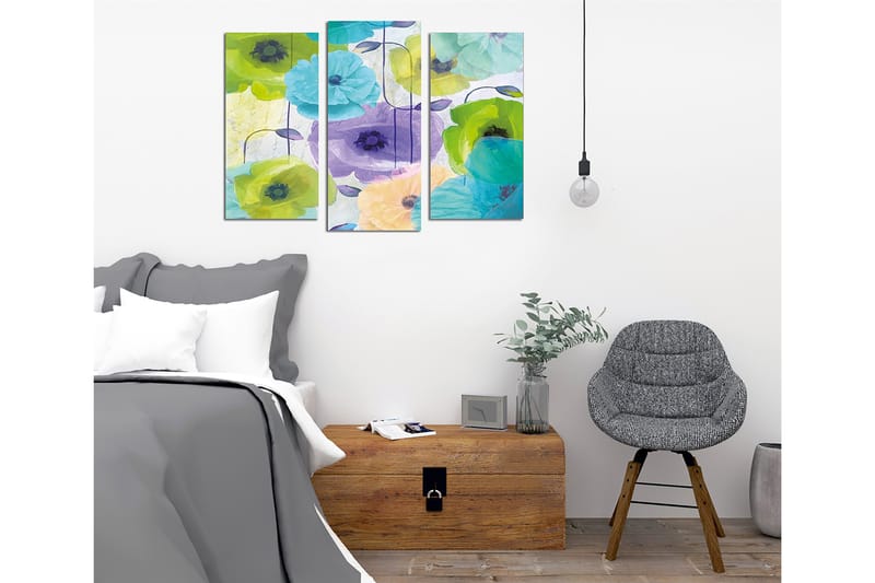 Dekorativ Canvasbillede 3-Dele 45x20 cm - Flerfarvet - Boligtilbehør - Billeder & kunst - Billeder på lærred