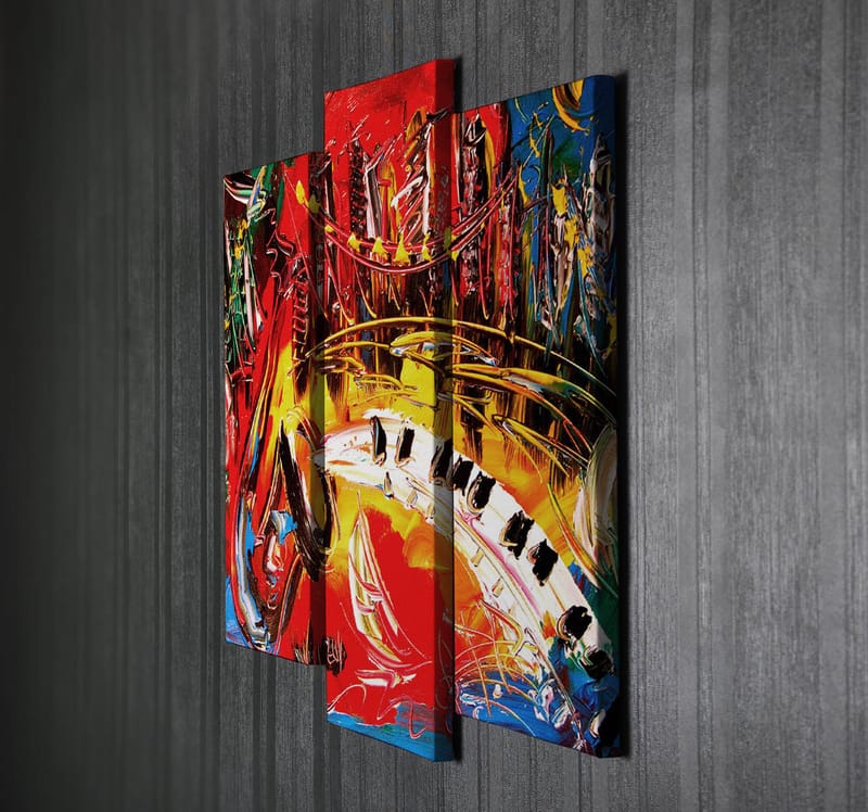 Dekorativ Canvasbillede 3-Dele 45x20 cm - Flerfarvet - Boligtilbehør - Billeder & kunst - Billeder på lærred