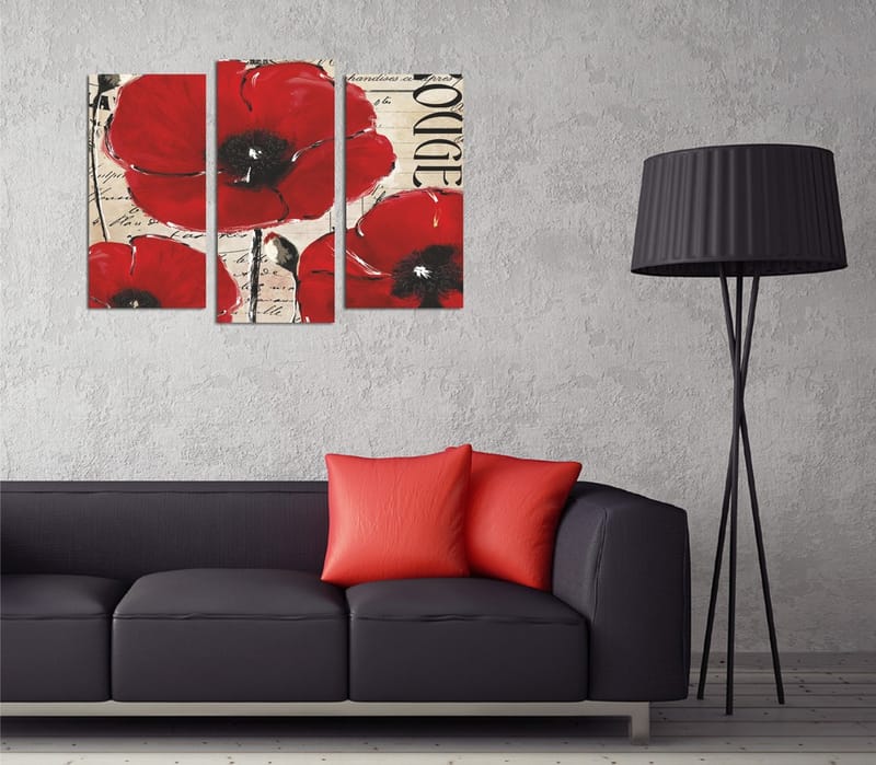 Dekorativ Canvasbillede 3-Dele 45x20 cm - Flerfarvet - Boligtilbehør - Billeder & kunst - Billeder på lærred