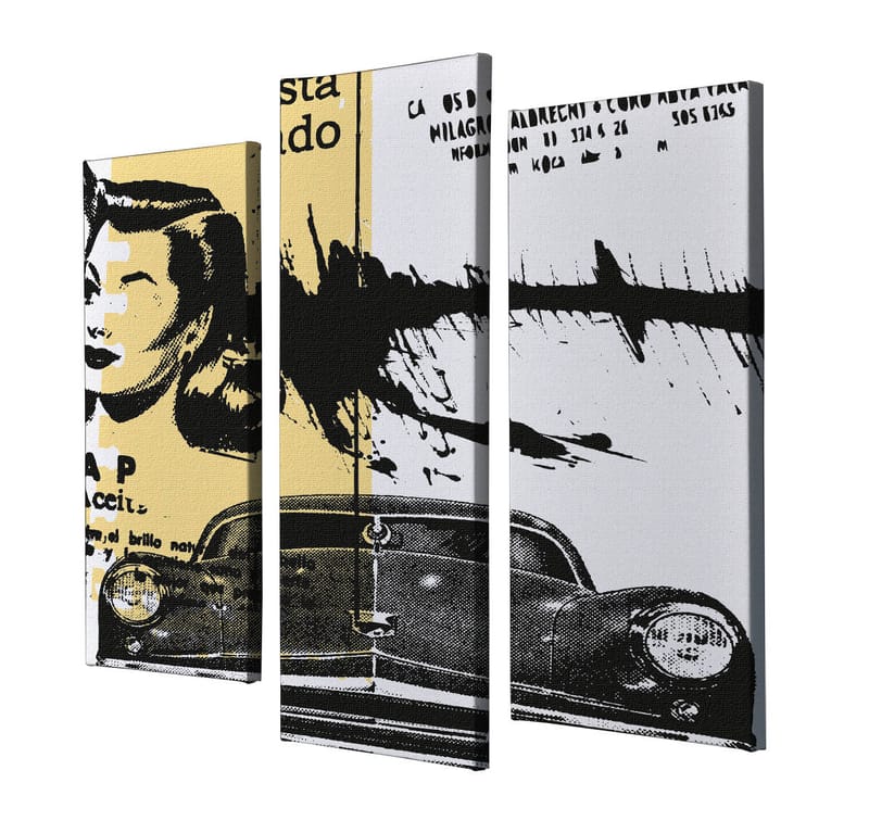 Dekorativ Canvasbillede 3-Dele 45x20 cm - Flerfarvet - Boligtilbehør - Billeder & kunst - Billeder på lærred