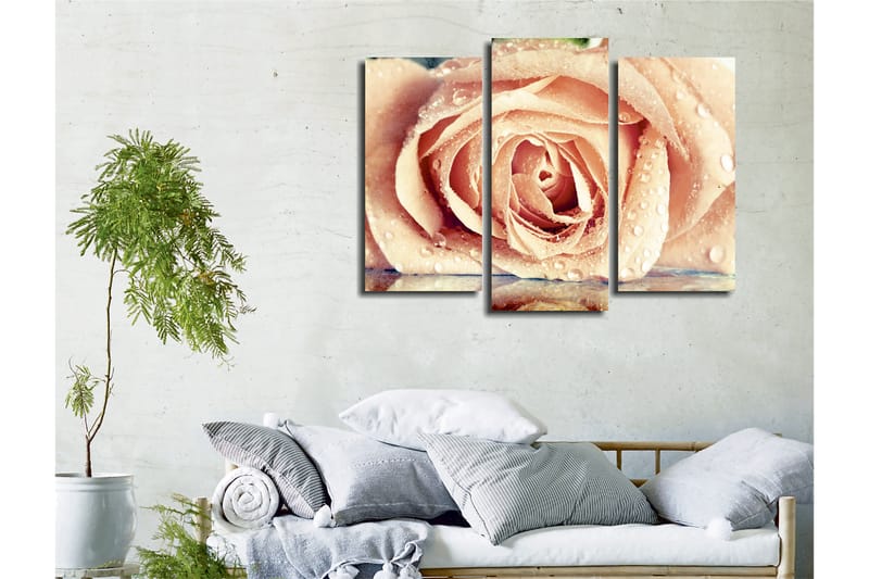 Dekorativ Canvasbillede 3-Dele 45x20 cm - Flerfarvet - Boligtilbehør - Billeder & kunst - Billeder på lærred
