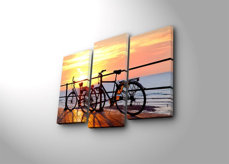 Dekorativ Canvasbillede 3-Dele 45x20 cm - Flerfarvet - Boligtilbehør - Billeder & kunst - Billeder på lærred