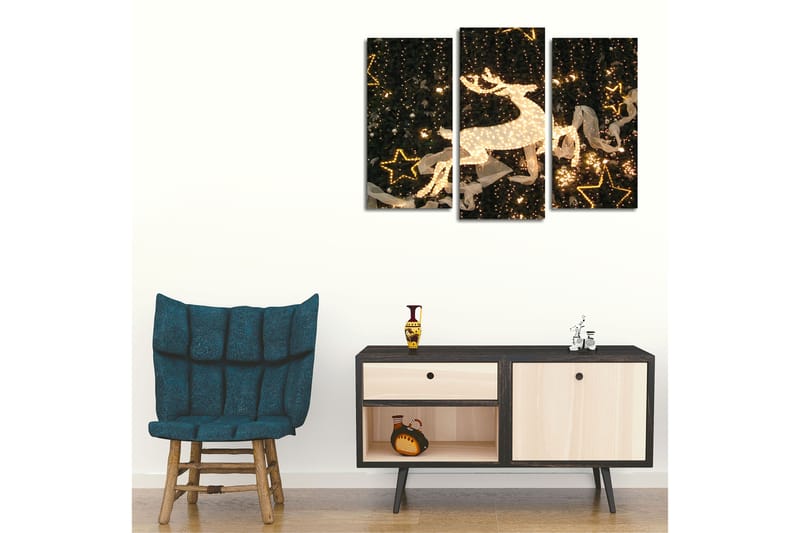 Dekorativ Canvasbillede 3-Dele 45x20 cm - Flerfarvet - Boligtilbehør - Billeder & kunst - Billeder på lærred