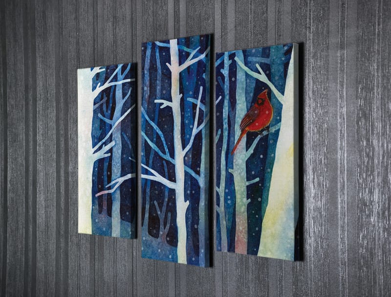 Dekorativ Canvasbillede 3-Dele 45x20 cm - Flerfarvet - Boligtilbehør - Billeder & kunst - Billeder på lærred