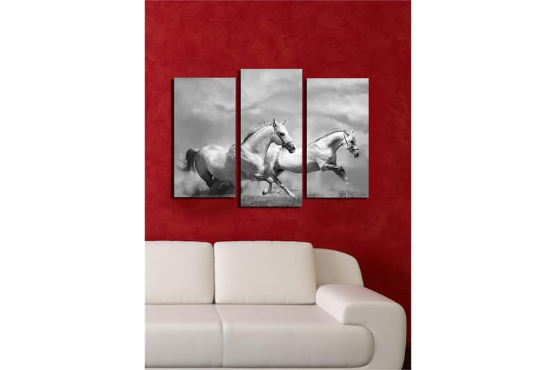Dekorativ Canvasbillede 3-Dele 45x20 cm - Flerfarvet - Boligtilbehør - Billeder & kunst - Billeder på lærred