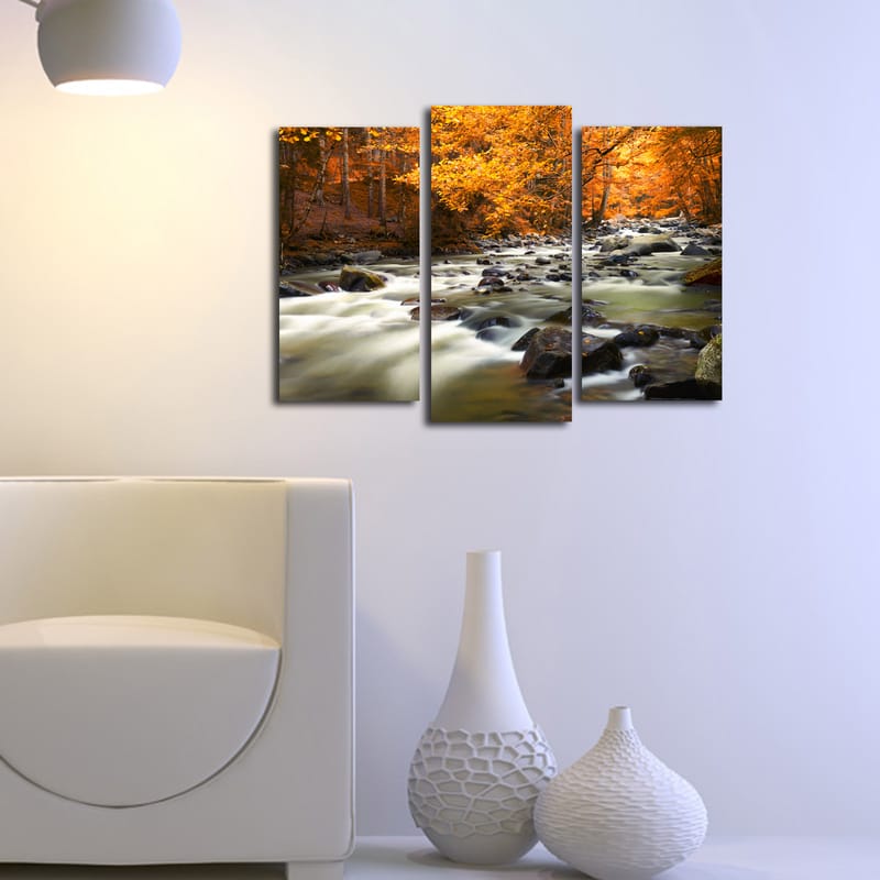 Dekorativ Canvasbillede 3-Dele 45x20 cm - Flerfarvet - Boligtilbehør - Billeder & kunst - Billeder på lærred