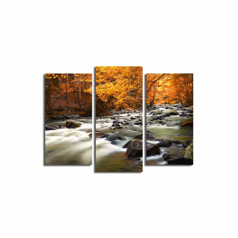 Dekorativ Canvasbillede 3-Dele 45x20 cm - Flerfarvet - Boligtilbehør - Billeder & kunst - Billeder på lærred