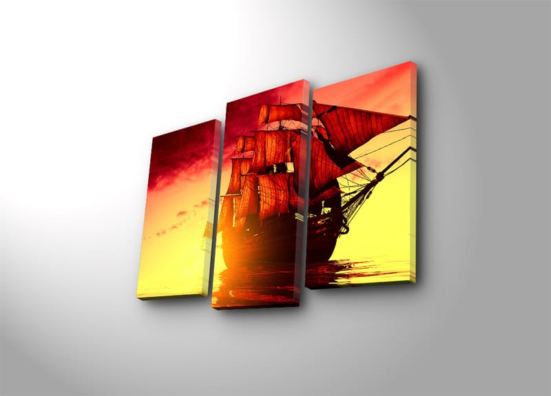 Dekorativ Canvasbillede 3-Dele 45x20 cm - Flerfarvet - Boligtilbehør - Billeder & kunst - Billeder på lærred