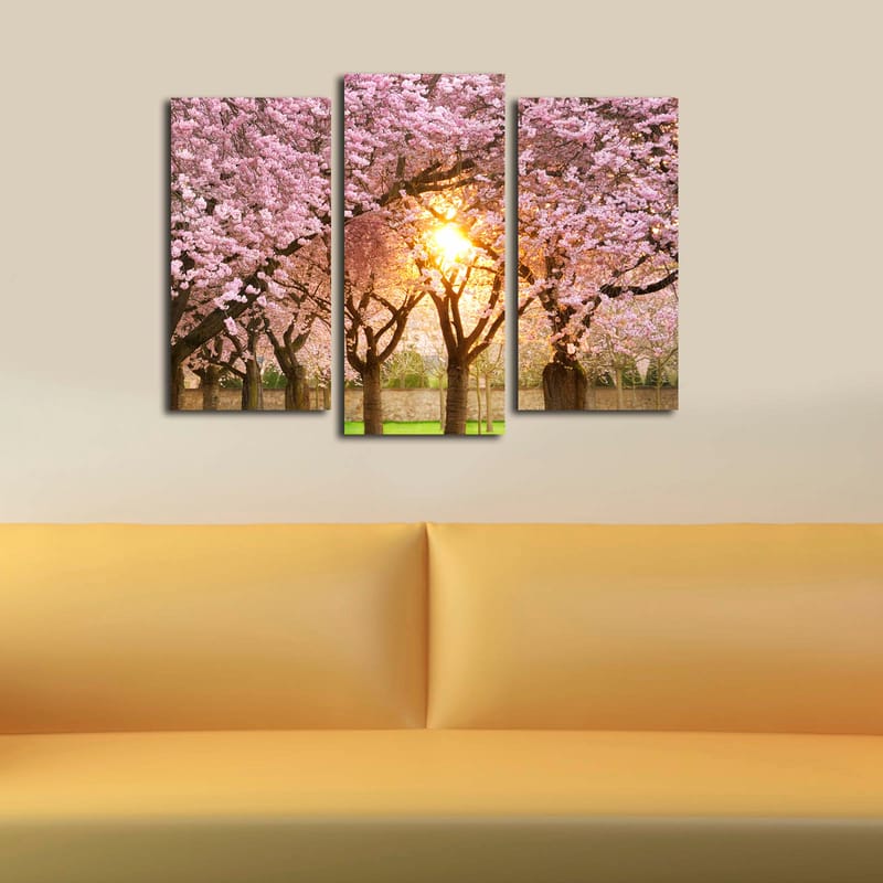 Dekorativ Canvasbillede 3-Dele 45x20 cm - Flerfarvet - Boligtilbehør - Billeder & kunst - Billeder på lærred