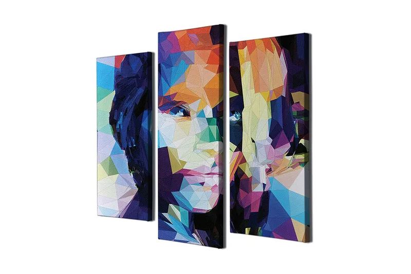 Dekorativ Canvasbillede 3-Dele 45x20 cm, Flerfarvet