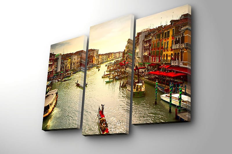 Dekorativ Canvasbillede 3-Dele 45x20 cm - Flerfarvet - Boligtilbehør - Billeder & kunst - Billeder på lærred