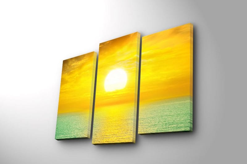 Dekorativ Canvasbillede 3-Dele 45x20 cm - Flerfarvet - Boligtilbehør - Billeder & kunst - Billeder på lærred
