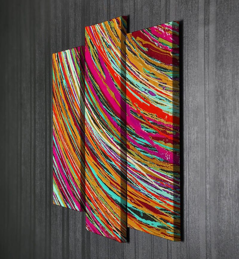 Dekorativ Canvasbillede 3-Dele 45x20 cm - Flerfarvet - Boligtilbehør - Billeder & kunst - Billeder på lærred
