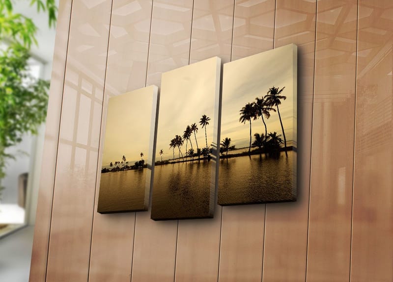 Dekorativ Canvasbillede 3-Dele 45x20 cm - Flerfarvet - Boligtilbehør - Billeder & kunst - Billeder på lærred