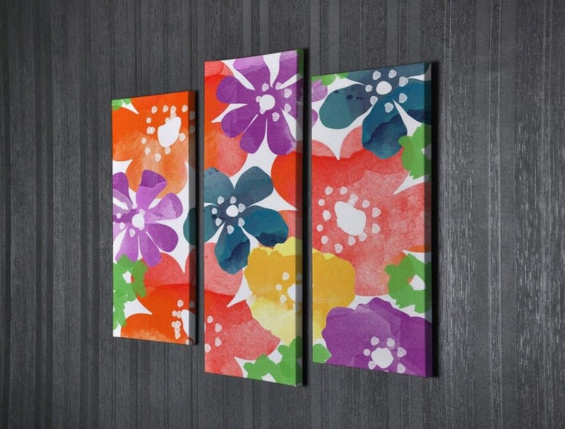 Dekorativ Canvasbillede 3-Dele 45x20 cm - Flerfarvet - Boligtilbehør - Billeder & kunst - Billeder på lærred