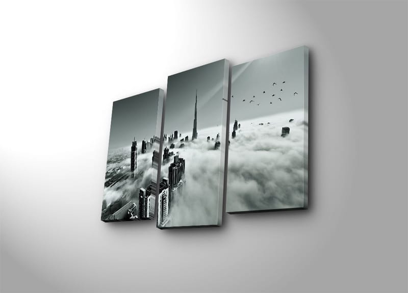 Dekorativ Canvasbillede 3-Dele 45x20 cm, Flerfarvet