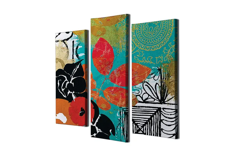 Dekorativ Canvasbillede 3-Dele 45x20 cm, Flerfarvet