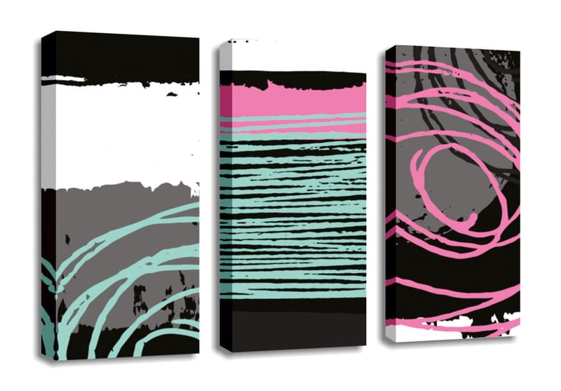 Dekorativ Canvasbillede 3-Dele 45x20 cm - Flerfarvet - Boligtilbehør - Billeder & kunst - Billeder på lærred