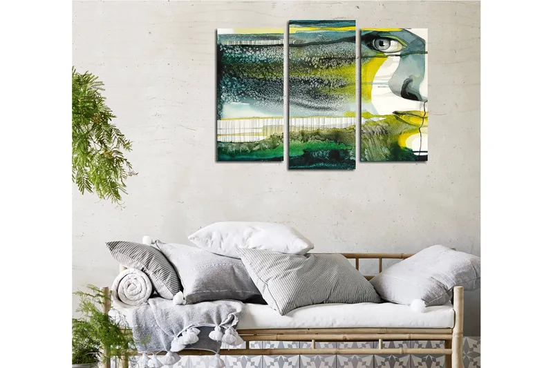 Dekorativ Canvasbillede 3-Dele 45x20 cm, Flerfarvet