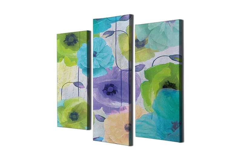 Dekorativ Canvasbillede 3-Dele 45x20 cm, Flerfarvet
