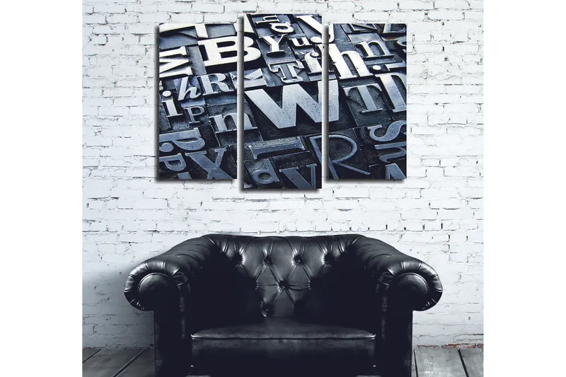 Dekorativ Canvasbillede 3-Dele 45x20 cm - Flerfarvet - Boligtilbehør - Billeder & kunst - Billeder på lærred