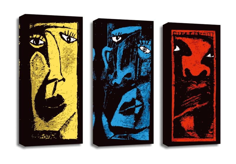 Dekorativ Canvasbillede 3-Dele 45x20 cm - Flerfarvet - Boligtilbehør - Billeder & kunst - Billeder på lærred