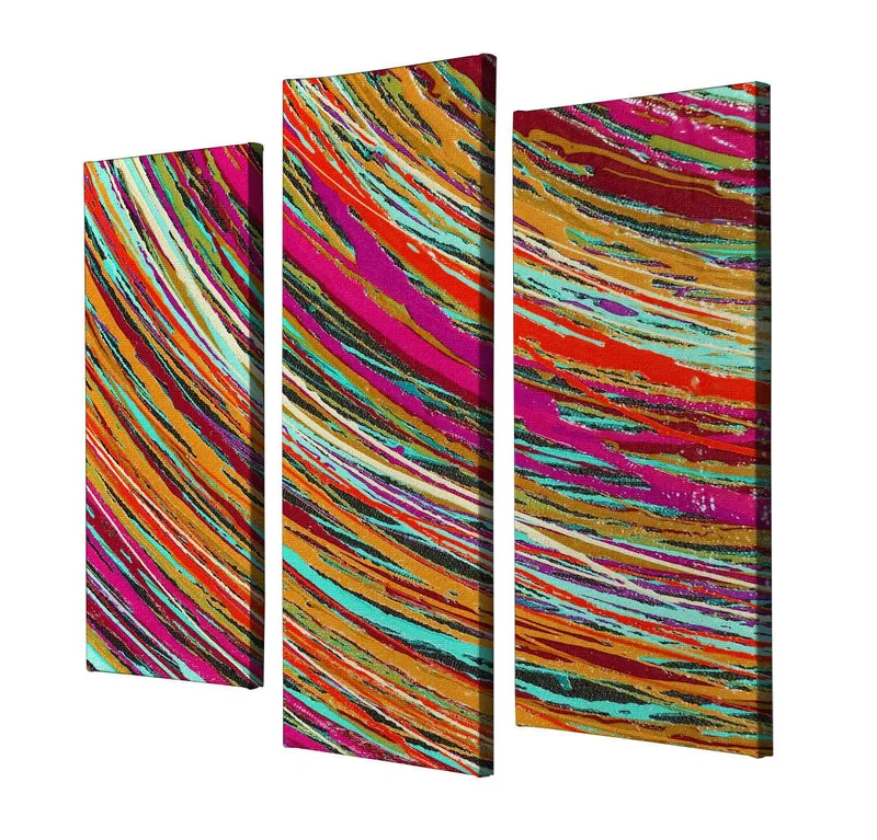 Dekorativ Canvasbillede 3-Dele 45x20 cm - Flerfarvet - Boligtilbehør - Billeder & kunst - Billeder på lærred