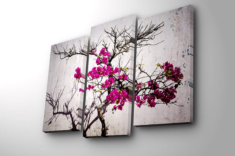 Dekorativ Canvasbillede 3-Dele 45x20 cm - Flerfarvet - Boligtilbehør - Billeder & kunst - Billeder på lærred
