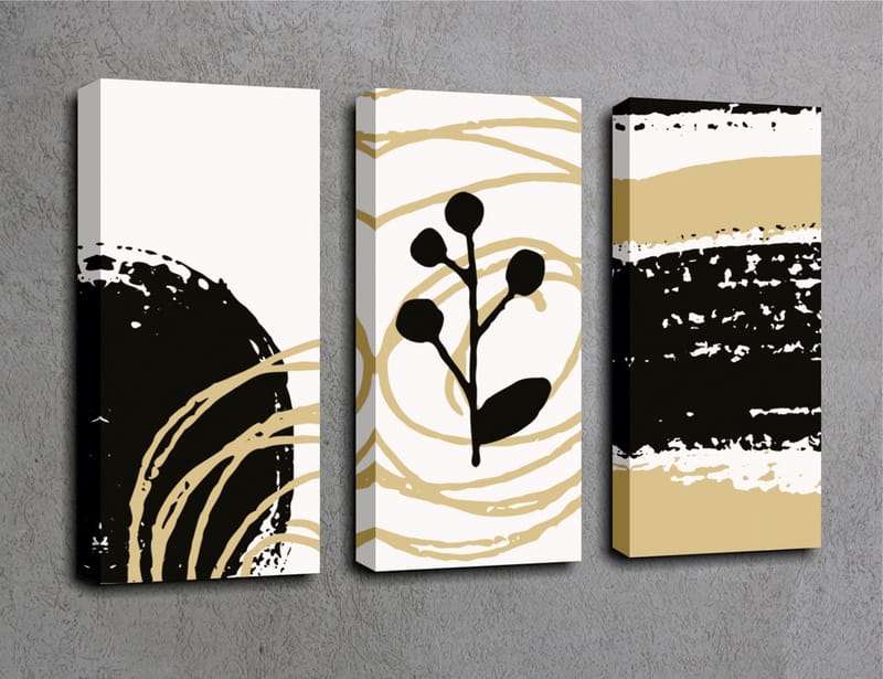 Dekorativ Canvasbillede 3-Dele 45x20 cm - Flerfarvet - Boligtilbehør - Billeder & kunst - Billeder på lærred