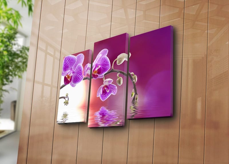 Dekorativ Canvasbillede 3-Dele 45x20 cm - Flerfarvet - Boligtilbehør - Billeder & kunst - Billeder på lærred