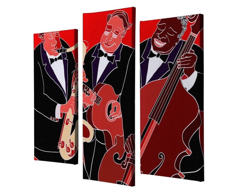 Dekorativ Canvasbillede 3-Dele 45x20 cm - Flerfarvet - Boligtilbehør - Billeder & kunst - Billeder på lærred