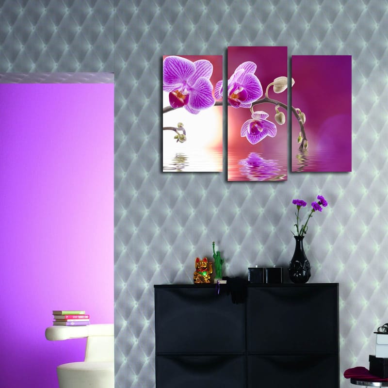 Dekorativ Canvasbillede 3-Dele 45x20 cm - Flerfarvet - Boligtilbehør - Billeder & kunst - Billeder på lærred