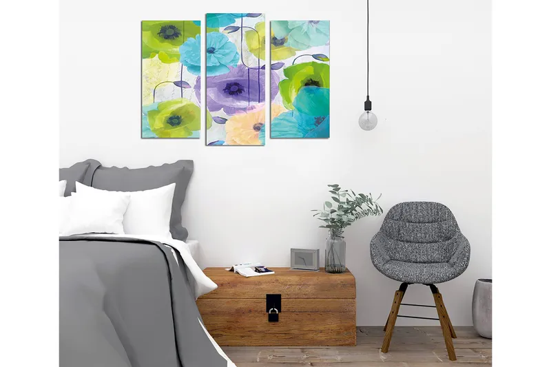 Dekorativ Canvasbillede 3-Dele 45x20 cm - Flerfarvet - Boligtilbehør - Billeder & kunst - Billeder på lærred
