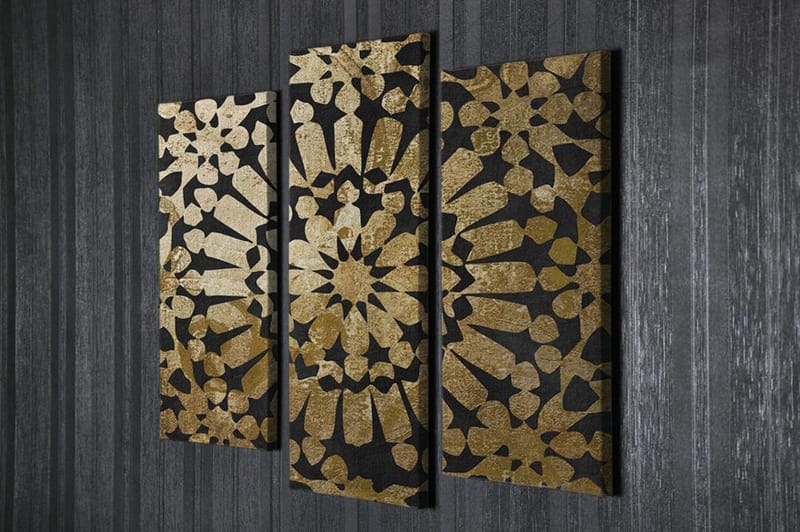 Dekorativ Canvasbillede 3-Dele 45x20 cm - Flerfarvet - Boligtilbehør - Billeder & kunst - Billeder på lærred