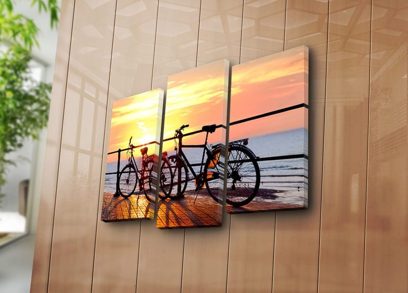 Dekorativ Canvasbillede 3-Dele 45x20 cm - Flerfarvet - Boligtilbehør - Billeder & kunst - Billeder på lærred