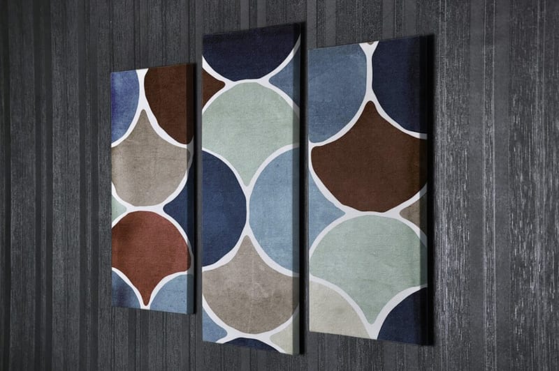 Dekorativ Canvasbillede 3-Dele 45x20 cm - Flerfarvet - Boligtilbehør - Billeder & kunst - Billeder på lærred