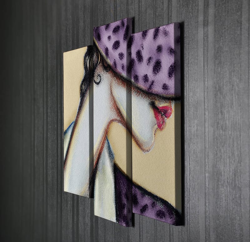 Dekorativ Canvasbillede 3-Dele 45x20 cm - Flerfarvet - Boligtilbehør - Billeder & kunst - Billeder på lærred