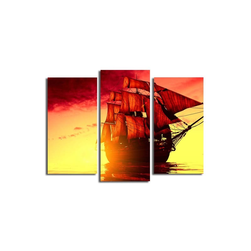 Dekorativ Canvasbillede 3-Dele 45x20 cm, Flerfarvet