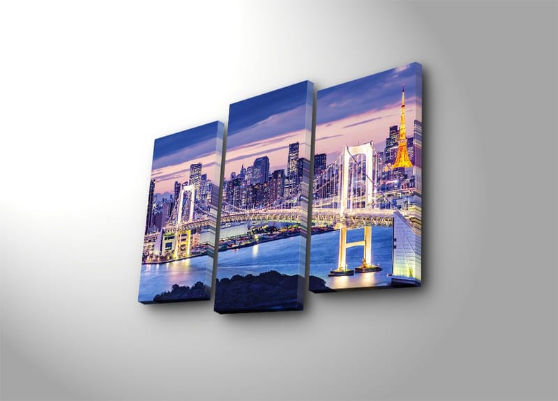 Dekorativ Canvasbillede 3-Dele 45x20 cm - Flerfarvet - Boligtilbehør - Billeder & kunst - Billeder på lærred