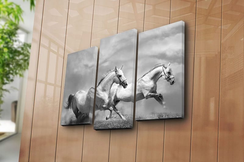 Dekorativ Canvasbillede 3-Dele 45x20 cm - Flerfarvet - Boligtilbehør - Billeder & kunst - Billeder på lærred