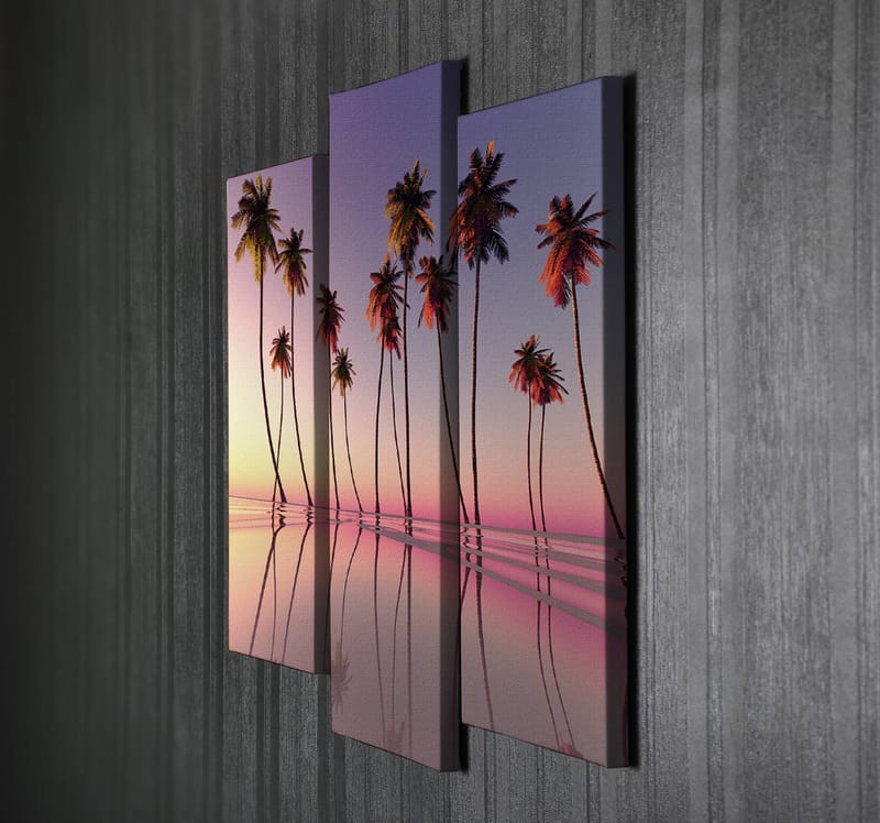 Dekorativ Canvasbillede 3-Dele 45x20 cm - Flerfarvet - Boligtilbehør - Billeder & kunst - Billeder på lærred