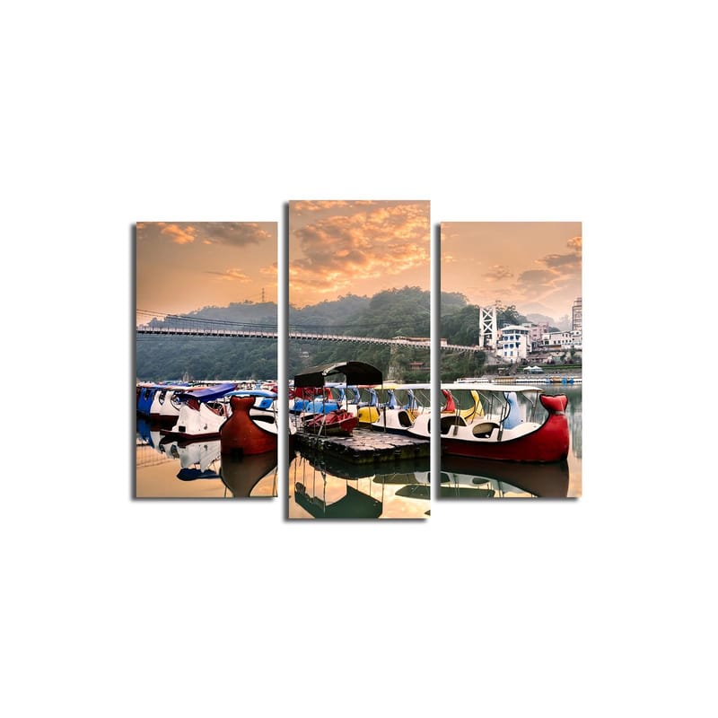 Dekorativ Canvasbillede 3-Dele 45x20 cm - Flerfarvet - Boligtilbehør - Billeder & kunst - Billeder på lærred