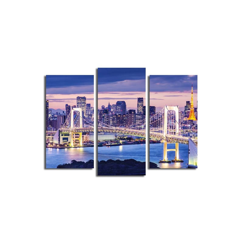 Dekorativ Canvasbillede 3-Dele 45x20 cm, Flerfarvet