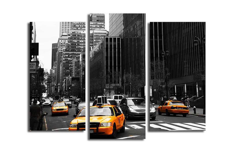 Dekorativ Canvasbillede 3-Dele 45x20 cm, Flerfarvet