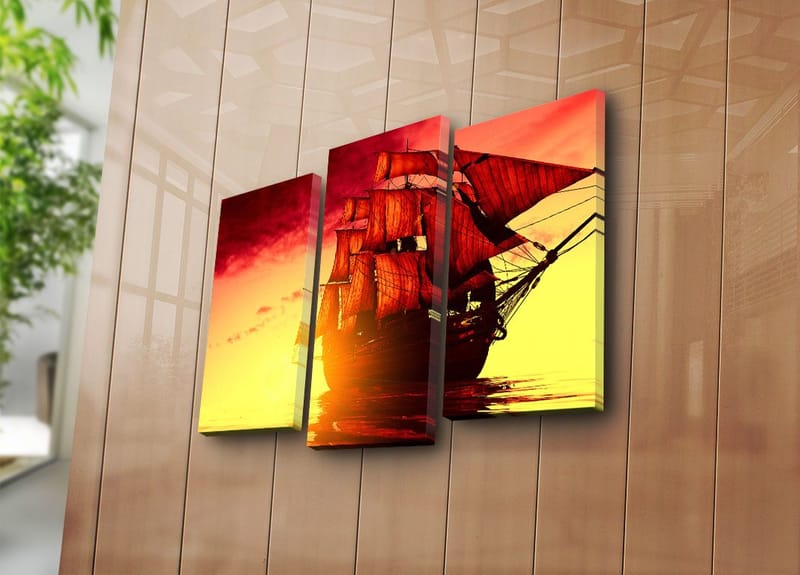 Dekorativ Canvasbillede 3-Dele 45x20 cm - Flerfarvet - Boligtilbehør - Billeder & kunst - Billeder på lærred