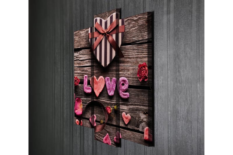 Dekorativ Canvasbillede 3-Dele 45x20 cm - Flerfarvet - Boligtilbehør - Billeder & kunst - Billeder på lærred