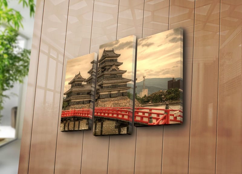 Dekorativ Canvasbillede 3-Dele 45x20 cm - Flerfarvet - Boligtilbehør - Billeder & kunst - Billeder på lærred