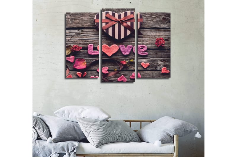 Dekorativ Canvasbillede 3-Dele 45x20 cm - Flerfarvet - Boligtilbehør - Billeder & kunst - Billeder på lærred