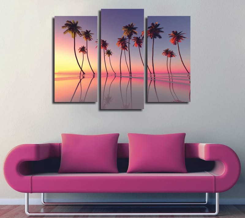 Dekorativ Canvasbillede 3-Dele 45x20 cm, Flerfarvet